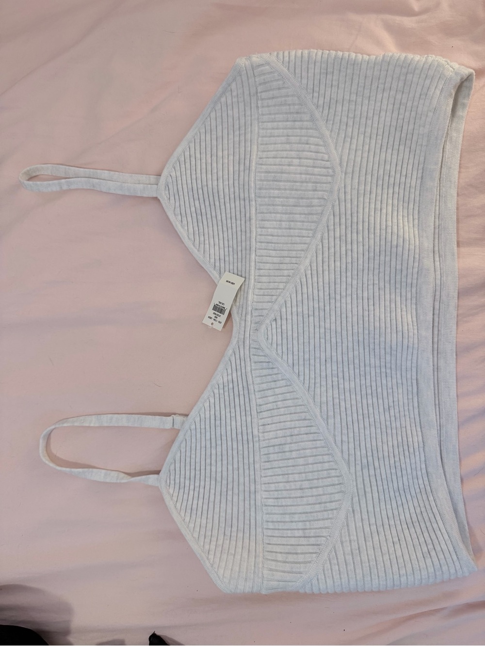 aerie Light Gray Ribbed Crop Top Shirt